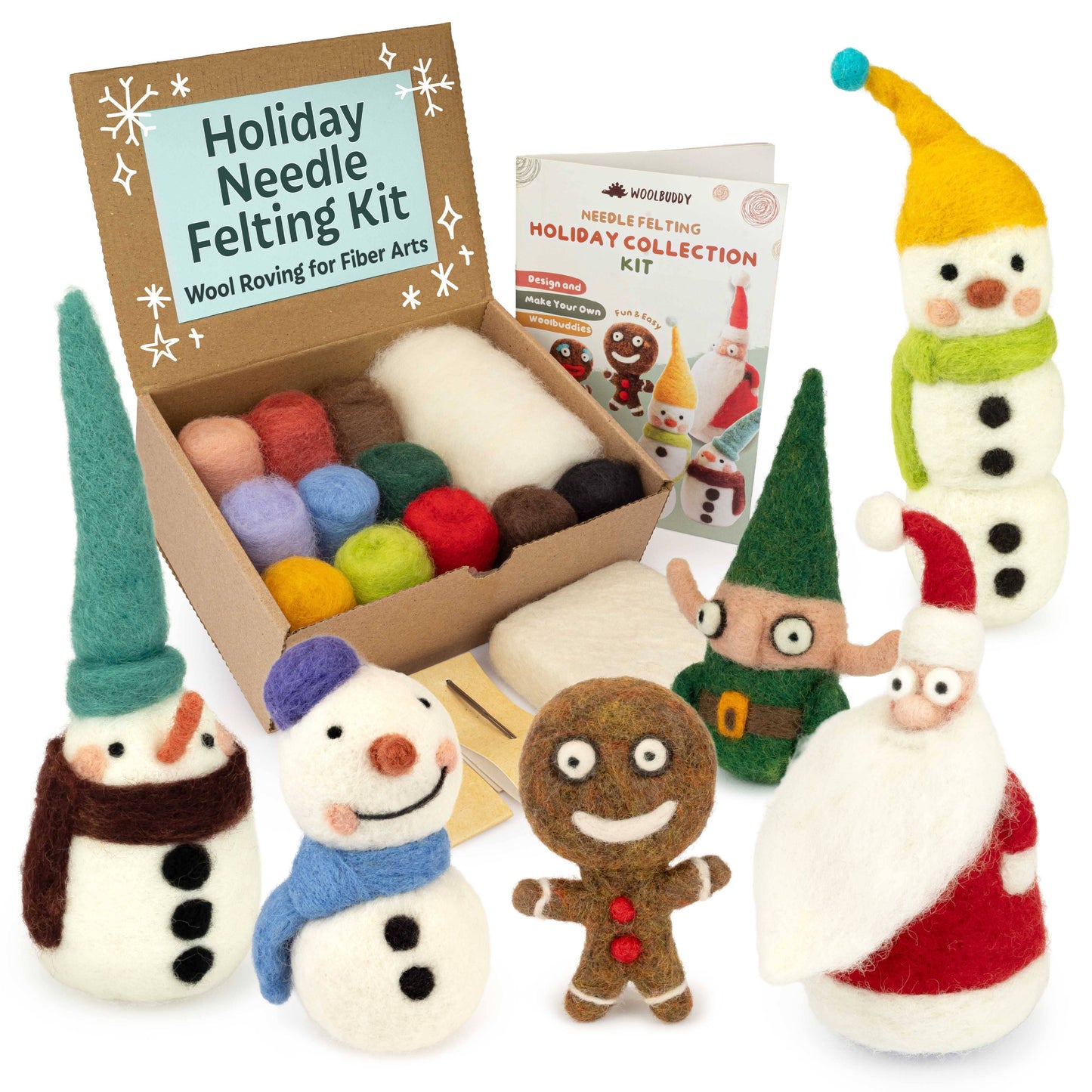 DIY Needle Felting Holiday Collection Kit – Christmas Set