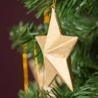 Paper Mache Dimensional Star Ornament 3x3"