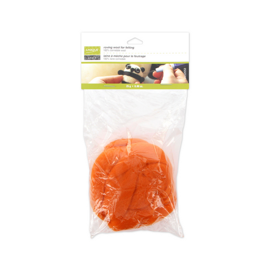 Wool Roving 25g - Orange