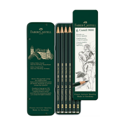 Faber-Castell 9000 Graphite Pencils Set of 6