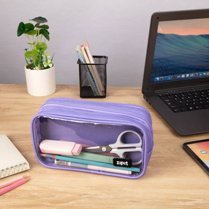 ZIPIT Half & Half Pencil Case (Purple)