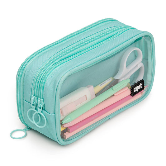 ZIPIT Half & Half Pencil Case, Aesthetic Pouch: Mint