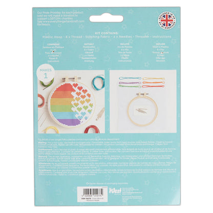 Cross Stitch Kit "Rainbow Hearts Design"