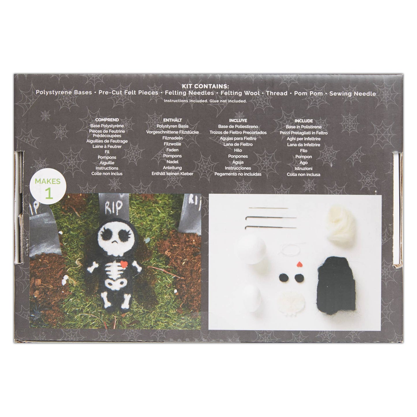 Needle Felting Kit "Miss Skeleton"