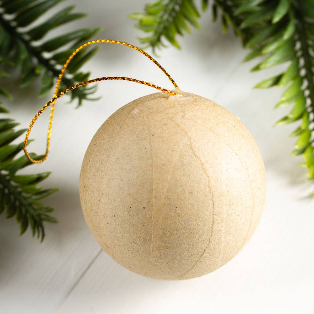 Papermache Ball Ornament 2"