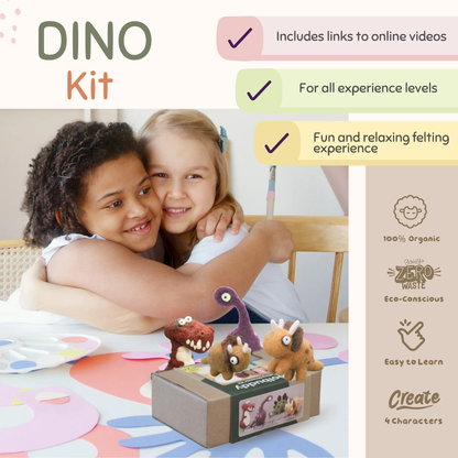 DIY Needle Felting Dinosaur Kit – Craft 4 Dino Friends