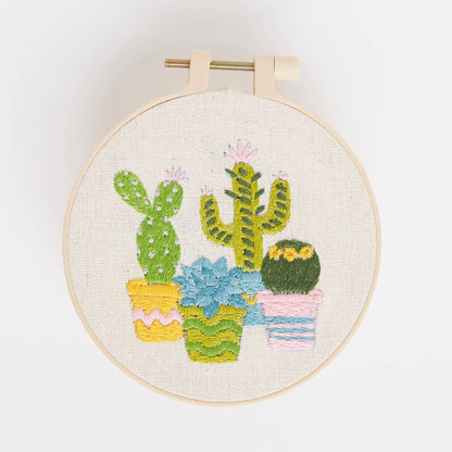 Simply Make Embroidery By Numbers Cacti Craft Stitch Kit