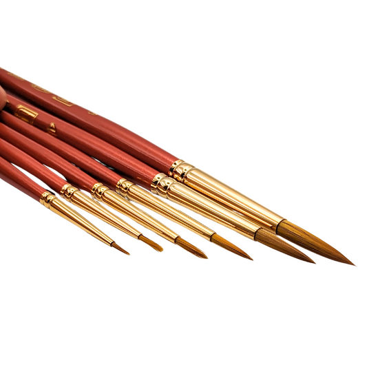 HJ Series 400 Oasis Gold & Red Sable Blend Round Brush (Mix of Natural & Synthetic)