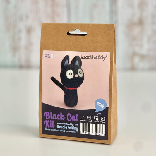 Woolbuddy Needle Felting Kit "Black Cat"