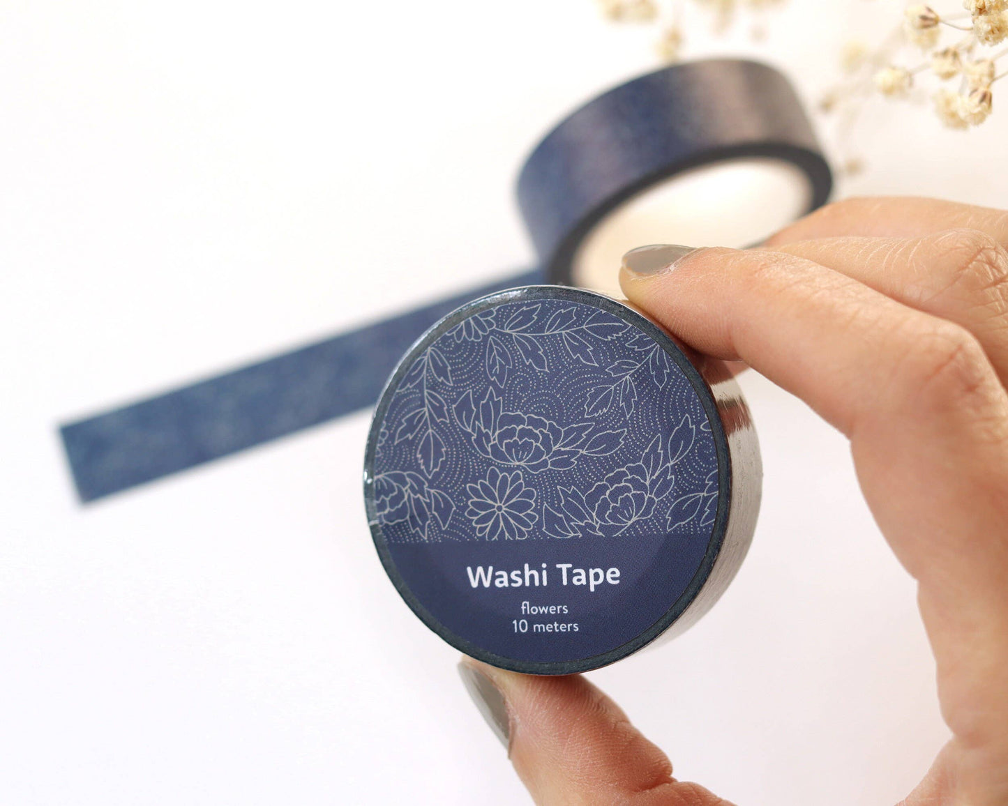 Floral Line Art Washi Tape