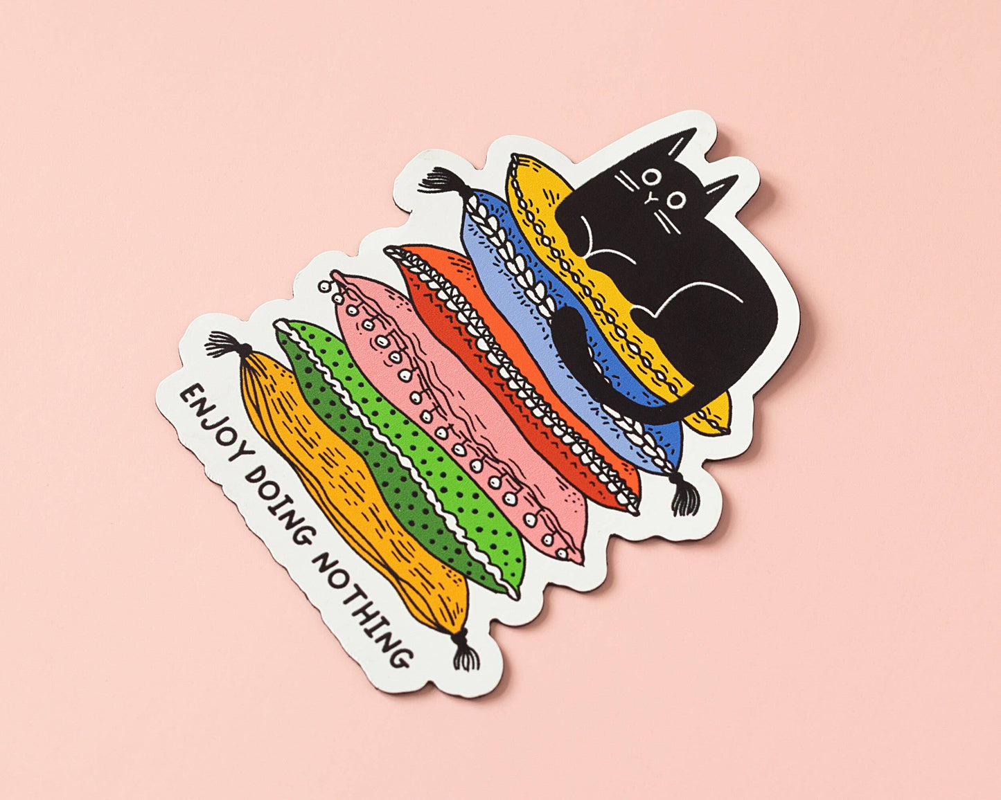"Enjoy Doing Nothing Cat" Vinyl Sticker