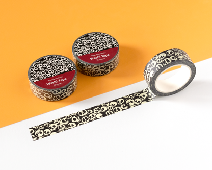 Gothic Black & Cream Skull Washi Tape