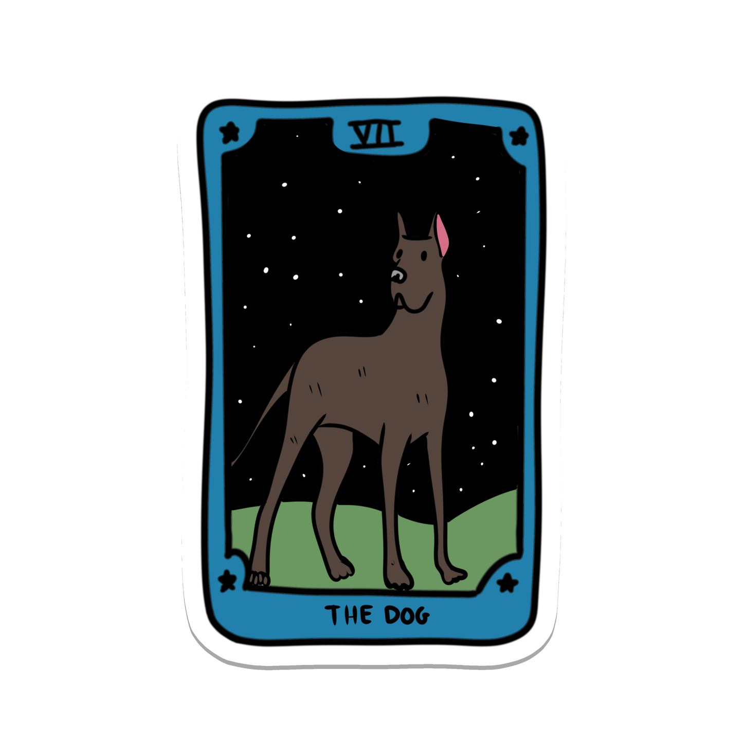 "The Dog Tarot Card" Sticker