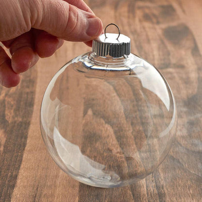 Clear Acrylic Fillable Ball Ornament 3.9"