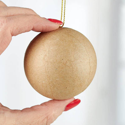 Papermache Ball Ornament 2"