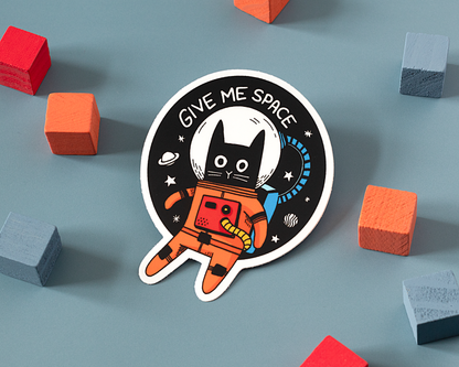 "Give Me Space Cat" Vinyl Sticker