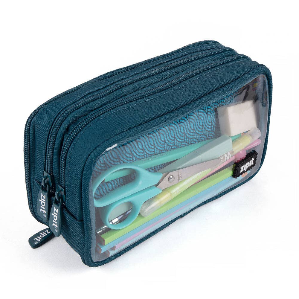 ZIPIT Half & Half Pencil Case (Teal)