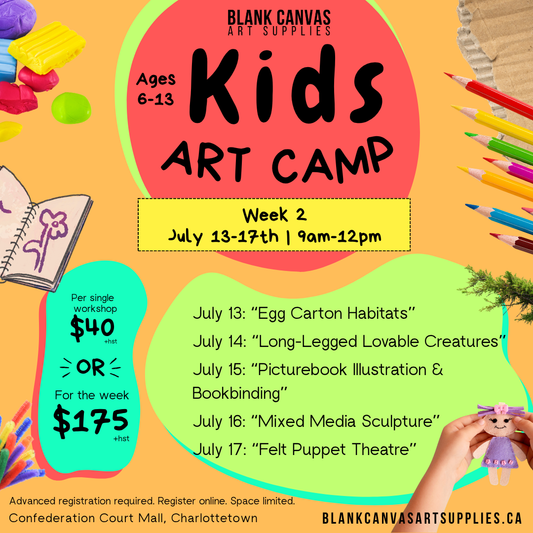 Kids Art Camp (ages 6-13) Week of July 13-17th