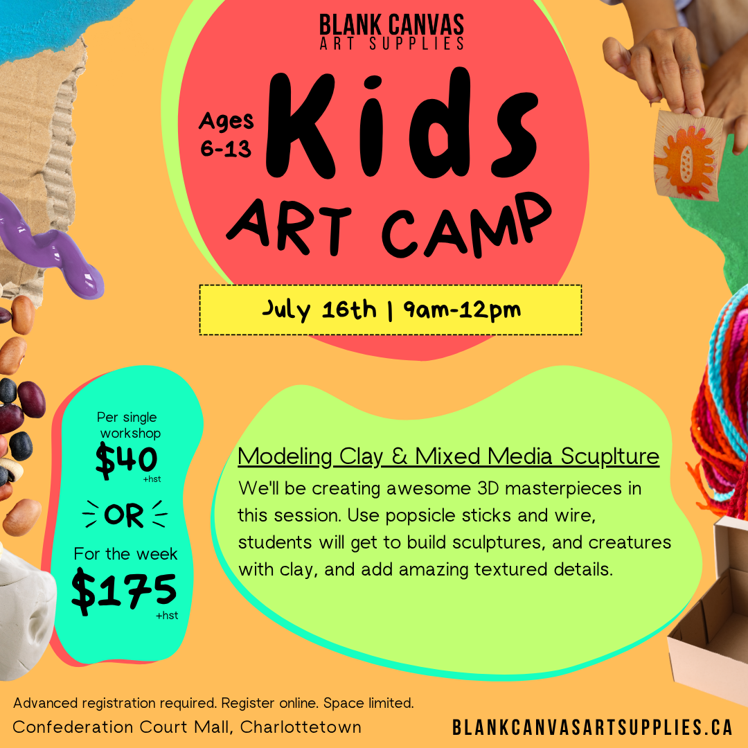 Kids Art Camp (ages 6-13) Week of July 13-17th