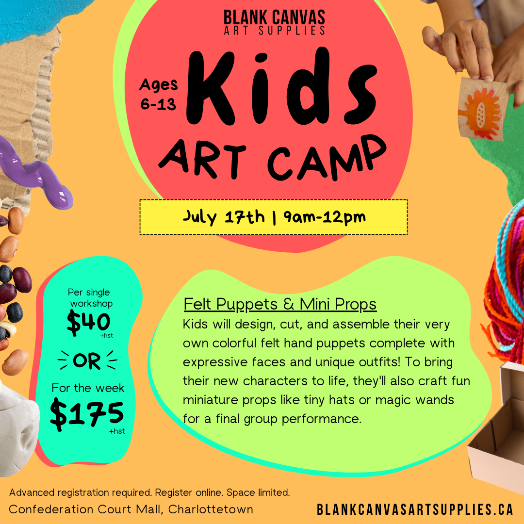 Kids Art Camp (ages 6-13) Week of July 13-17th