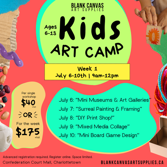 Kids Art Camp (ages 6-13) Week of July 6-10th