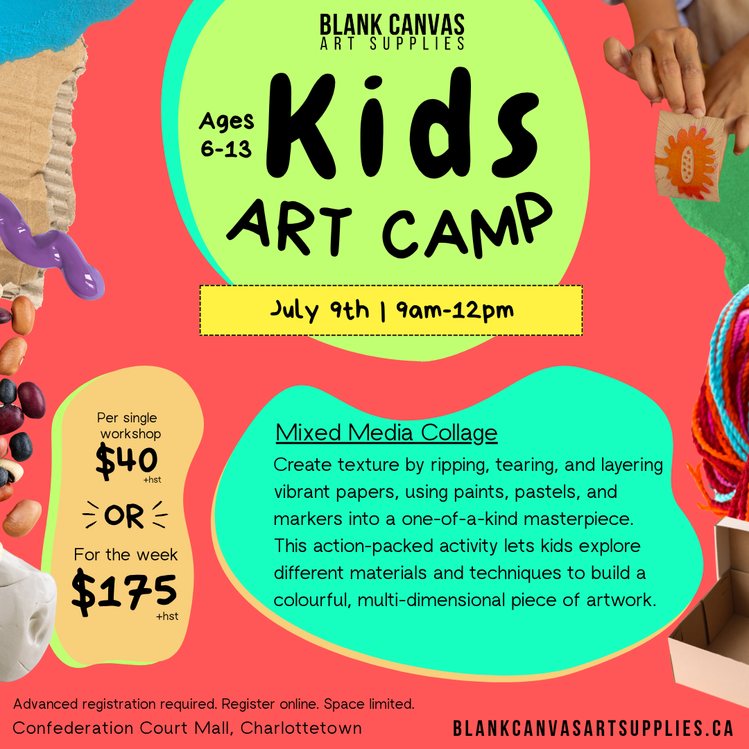 Kids Art Camp (ages 6-13) Week of July 6-10th