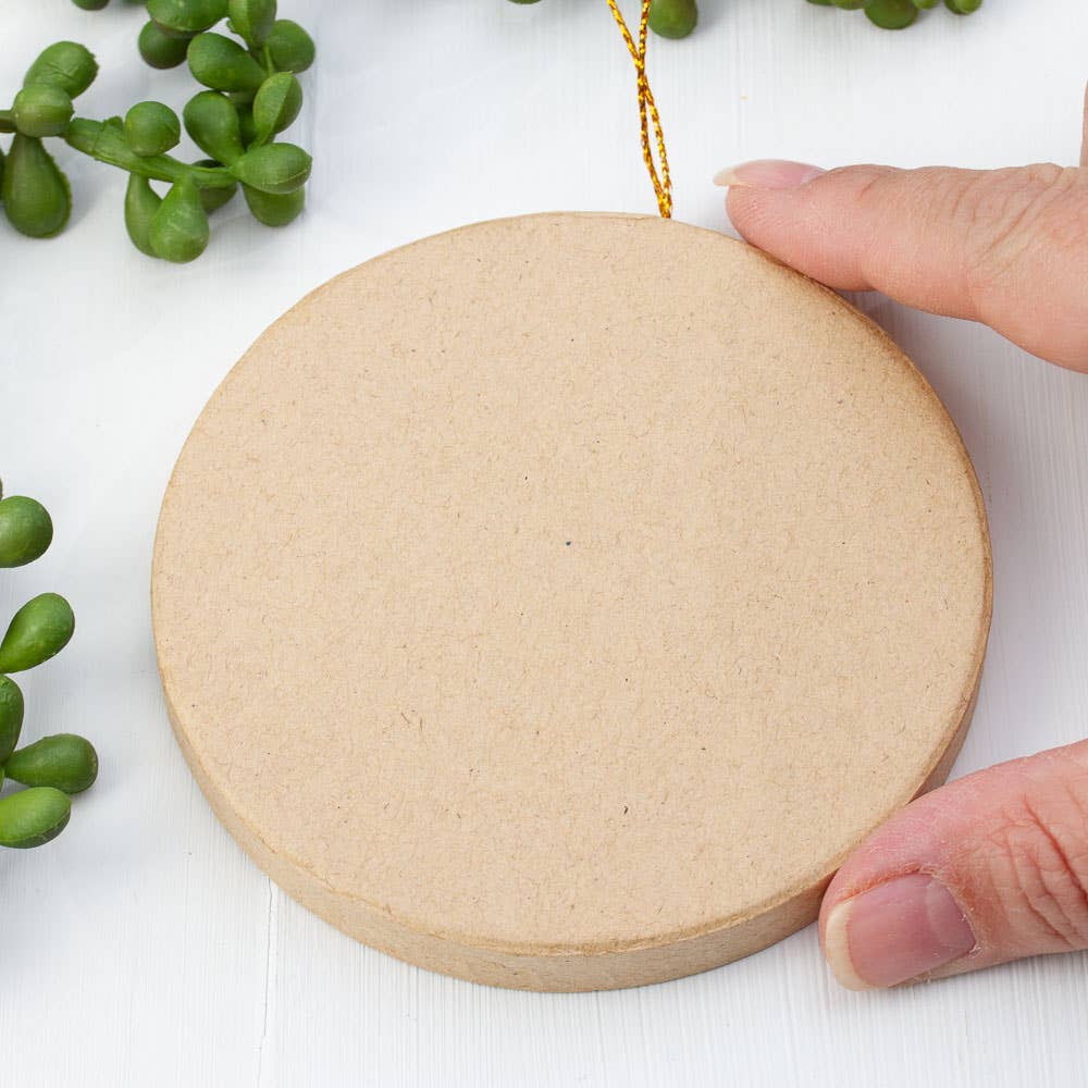 Papermache Blank Circle Ornament 3 3/4"