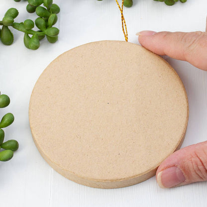 Papermache Blank Circle Ornament 3 3/4"