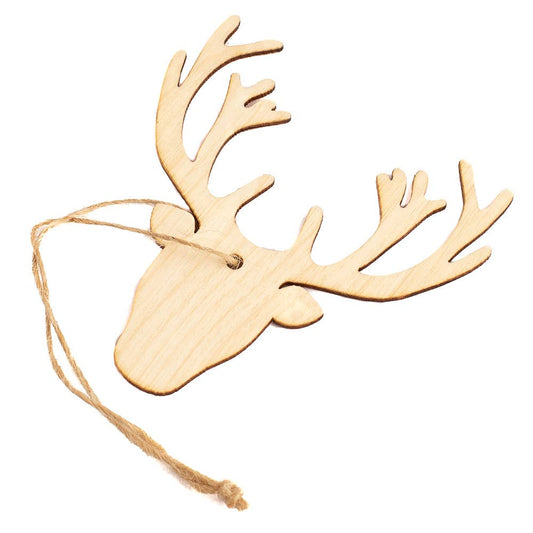 3" DIY Laser Cut Deer Head Wood Ornaments
