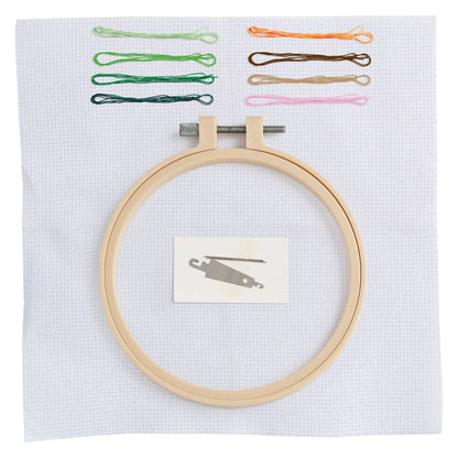 Cross Stitch Hoop Embroidery Kit "Indoor Garden"