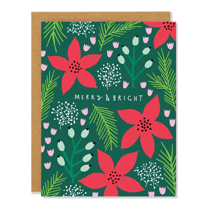 🇨🇦 "Poinsettias" Holiday Greeting Card