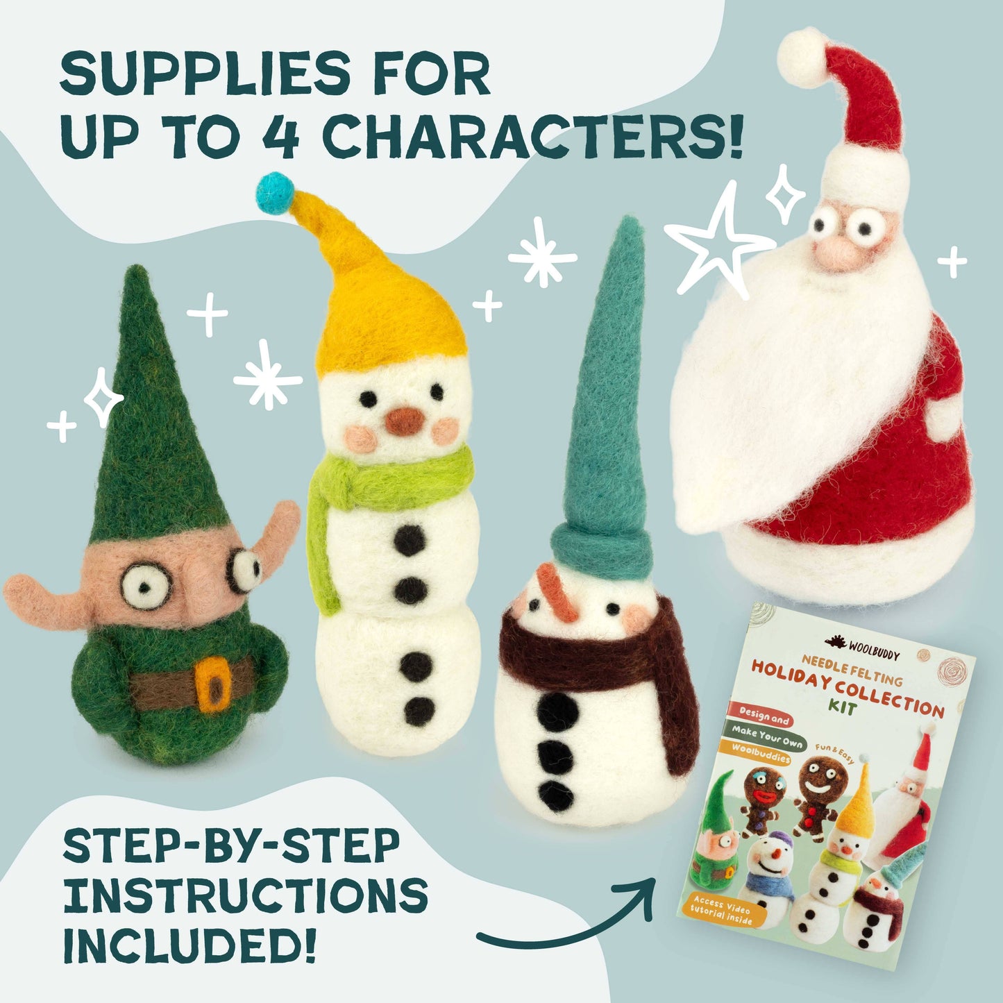 DIY Needle Felting Holiday Collection Kit – Christmas Set