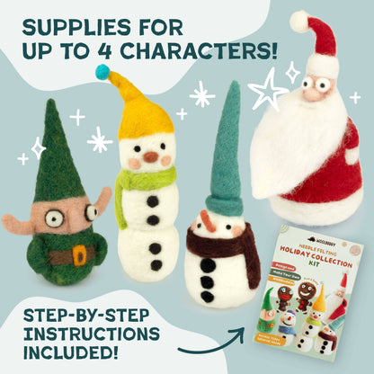 DIY Needle Felting Holiday Collection Kit – Christmas Set