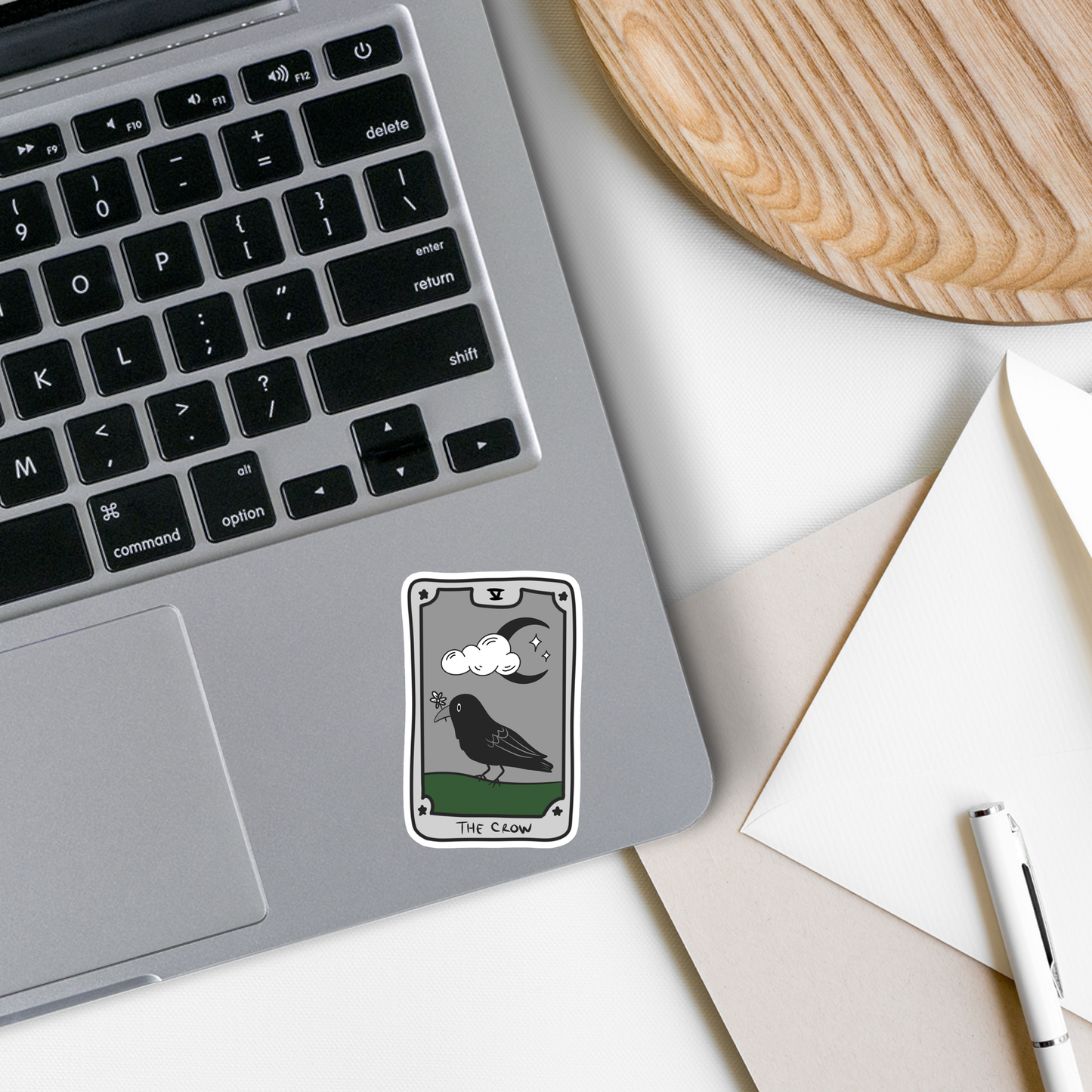 "The Crow Tarot Card" Sticker