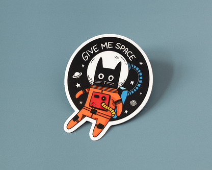 "Give Me Space Cat" Vinyl Sticker