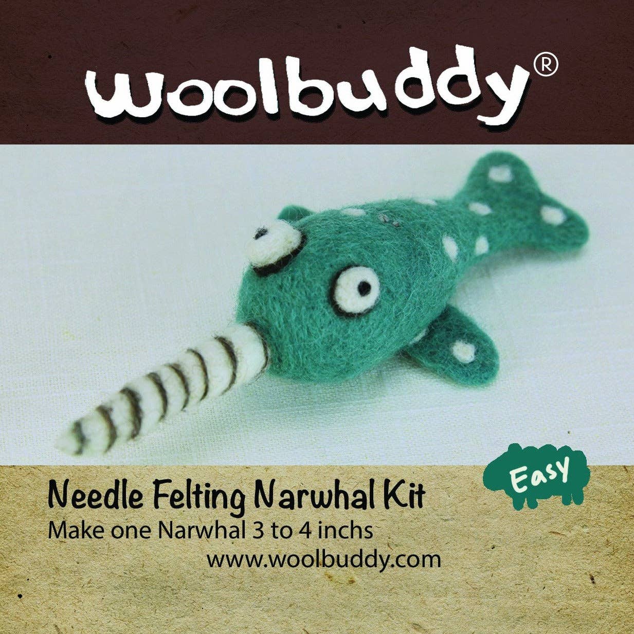 Woolbuddy Needle Felting Kit "Narwhal"