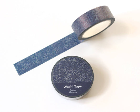Floral Line Art Washi Tape