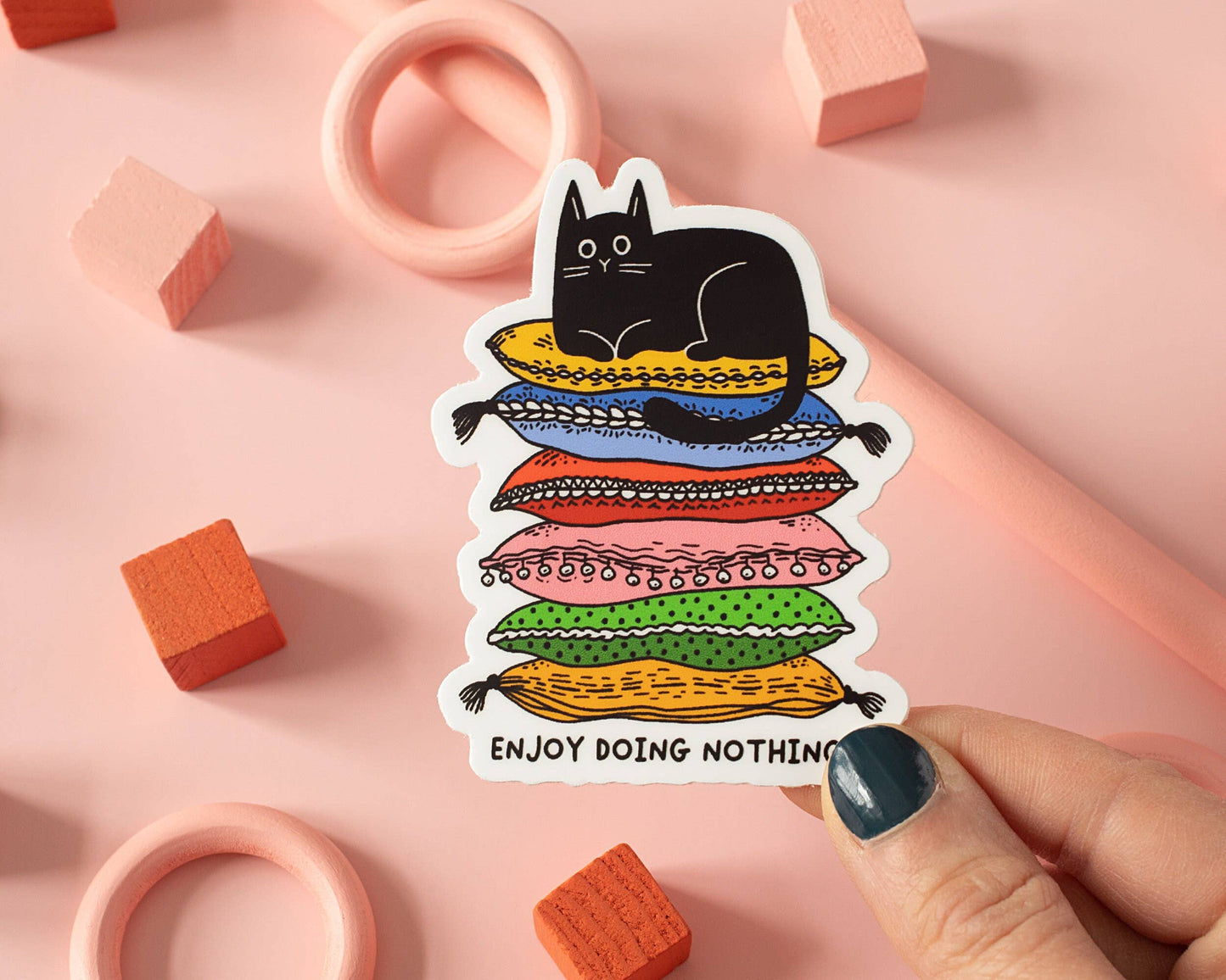 "Enjoy Doing Nothing Cat" Vinyl Sticker