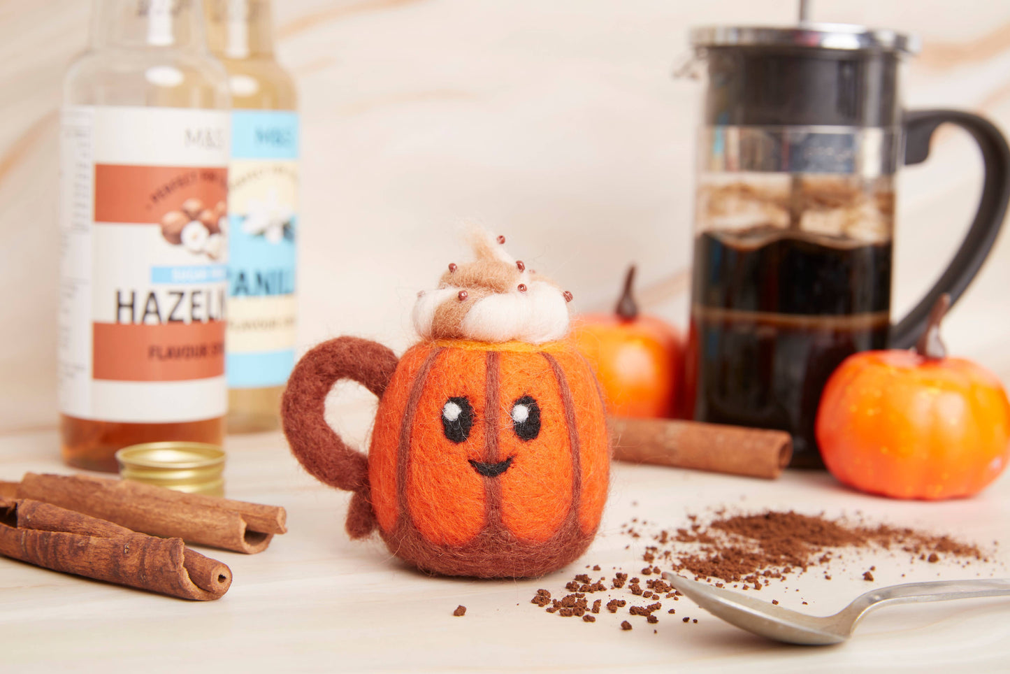 Needle Felting Kit "Pumpkin Latte"