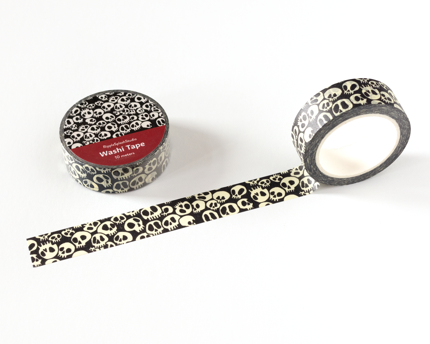 Gothic Black & Cream Skull Washi Tape