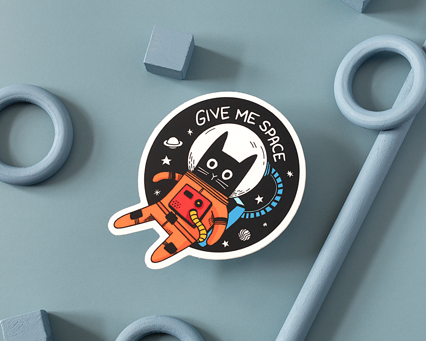 "Give Me Space Cat" Vinyl Sticker