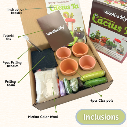Woolbuddy Needle Felting Kit "Cactus Set"