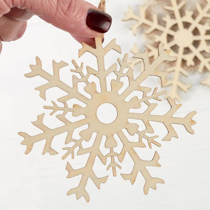 4" DIY Natural Wood Snowflake Laser Cut Ornament