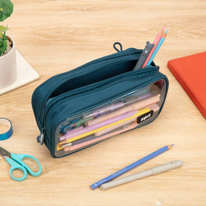 ZIPIT Half & Half Pencil Case (Teal)