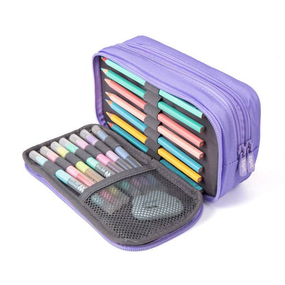 ZIPIT Half & Half Pencil Case (Purple)