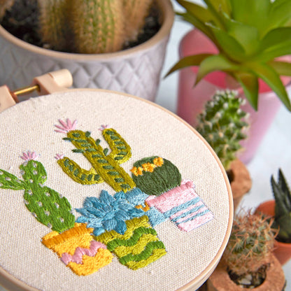 Simply Make Embroidery By Numbers Cacti Craft Stitch Kit