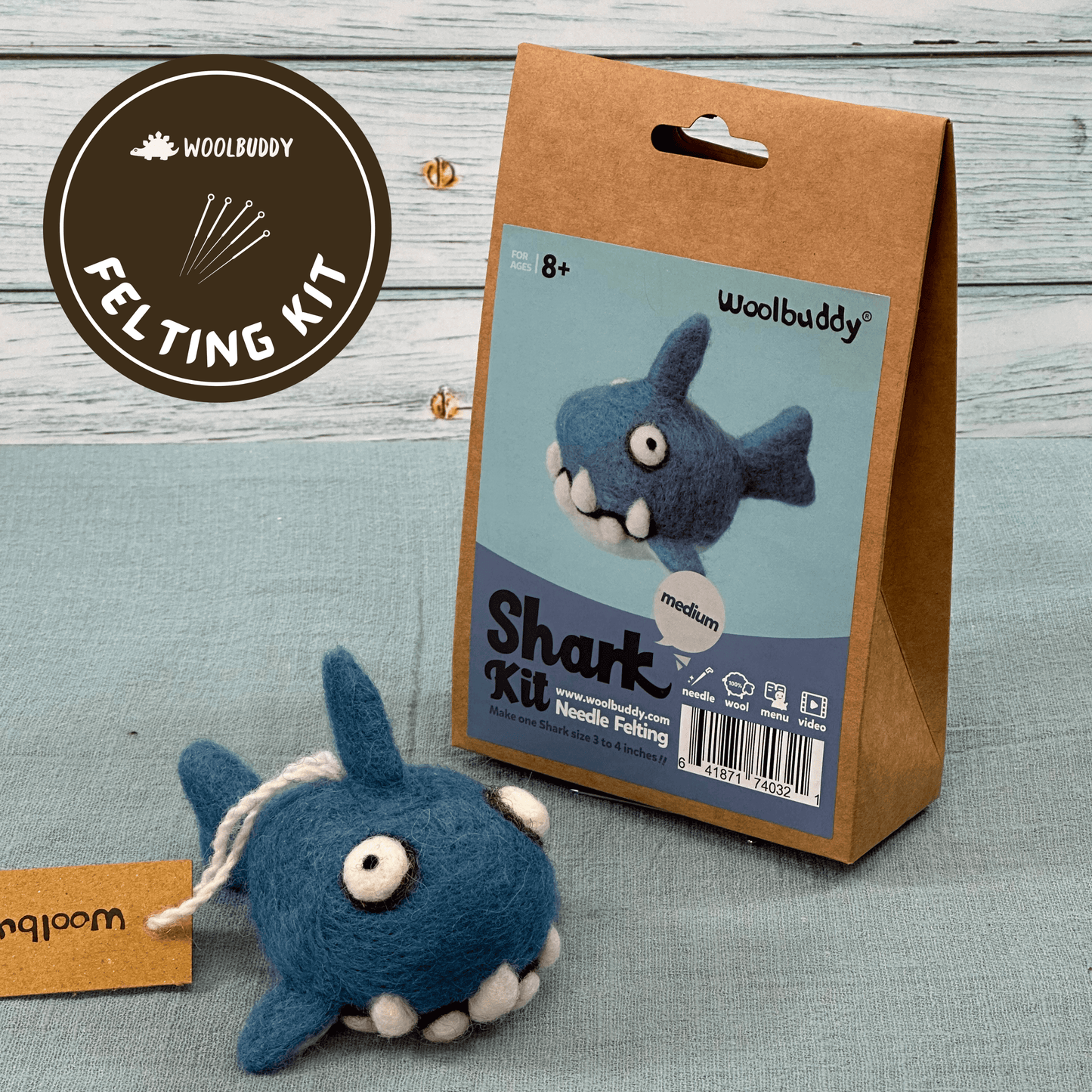 Woolbuddy Needle Felting Kit "Shark"