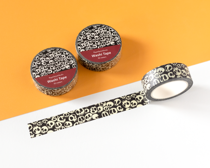 Gothic Black & Cream Skull Washi Tape