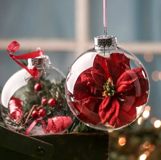 Clear Acrylic Fillable Ball Ornament 3.9"