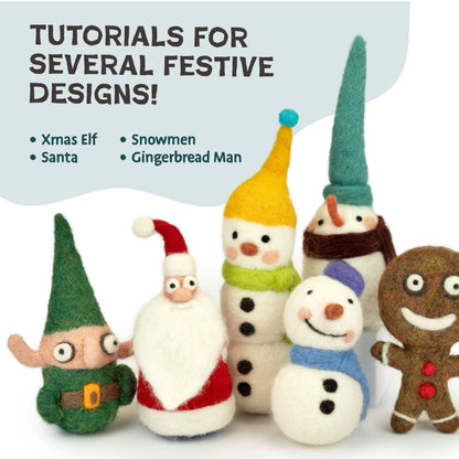 DIY Needle Felting Holiday Collection Kit – Christmas Set
